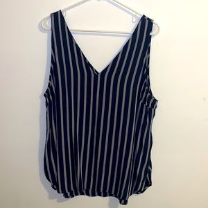 Old navy pinstripe tank navy/white striped XL